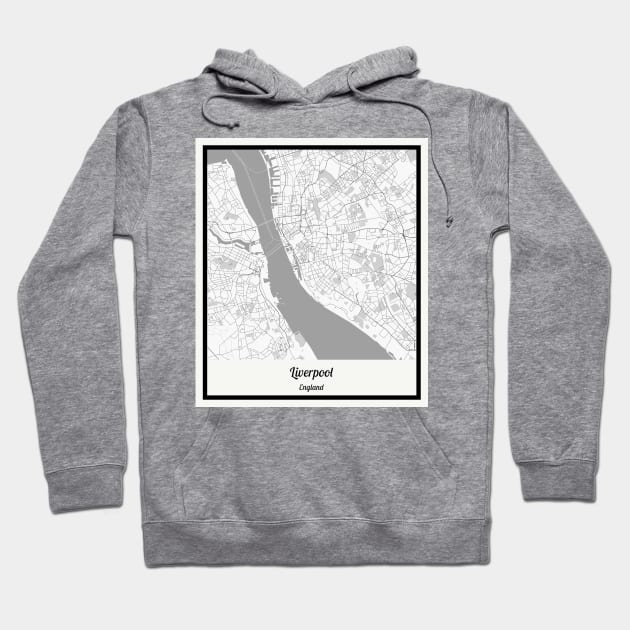 Map of Liverpool - England Hoodie by AeTDesignPT